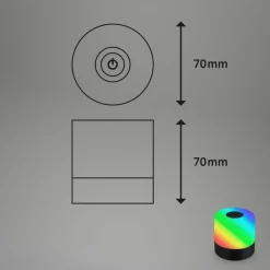 Briloner LED-bordlampe Smal, svart, RGBW, plast, 7 cm| Dekorasjonsbelysning|Bordlamper