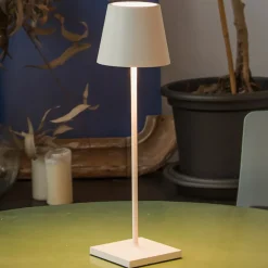 FARO BARCELONA LED-bordlampe Toc med USB-lader, IP54, hvit Discount