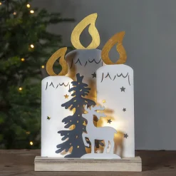 STAR TRADING LED-dekobelysning Fauna m stearinlys, tre og hjort Best