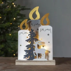 STAR TRADING LED-dekobelysning Fauna m stearinlys, tre og hjort Best