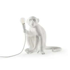 SELETTI LED-dekobordlampe Monkey Lamp, hvit, sitter Outlet