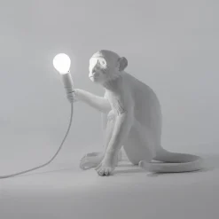 SELETTI LED-dekobordlampe Monkey Lamp, hvit, sitter Outlet