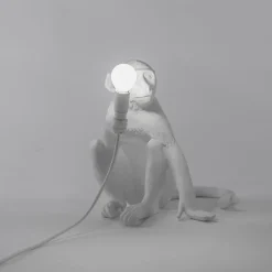 SELETTI LED-dekobordlampe Monkey Lamp, hvit, sitter Outlet