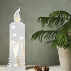 STAR TRADING LED-dekorasjonslys Grandy, stearinlys og grantrær, 50 cm| Julebelysning|Dekorasjonsbelysning