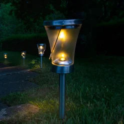 Näve LED-deko-solcellelampe 5146408 jordspyd 8-er-sett New