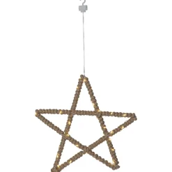 STAR TRADING LED-dekostjerne Jutta, innviklet med jutetau Hot