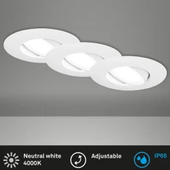 Briloner LED-downlight 7597 3stk IP65 4 000 K hvit Best