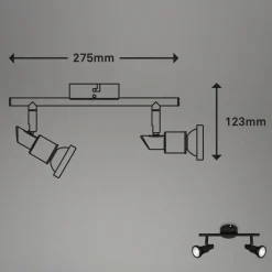 Briloner LED-downlight Flamo IP44 2 lystk. justerbar svart| Spotter I Tak