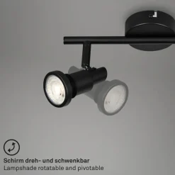 Briloner LED-downlight Flamo IP44 2 lystk. justerbar svart| Spotter I Tak