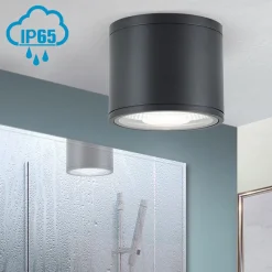 ORION LED-downlight Sputnik IP65 Ø 14,5 cm svart Hot