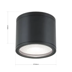 ORION LED-downlight Sputnik IP65 Ø 14,5 cm svart Hot