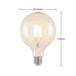 Arcchio LED-filament E27 8W 2 700 K G125 globe klar 3 stk Outlet