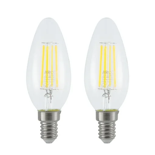 Arcchio LED-filamentpære E14 4W 827 3-trinns dimmer 2 stk| E14 Pærer|Dimbar Led-Pære