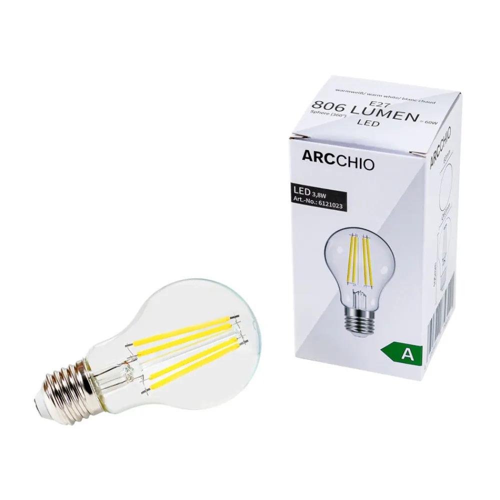 Arcchio LED-filamentpære E27 5W, 2 700 K 1060 lumen 10stk| E27 Pærer|Filament Pærer