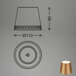 Briloner LED-flaskelampe batteri IP44 med dimmer, gull| Kommersiell Utebelysning|Led-Utendørs