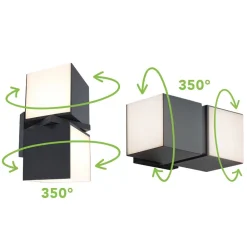 LUTEC LED-gatelampe Cuba, 2 lyskilde, antrasitt, 3 000 K| Gatebelysning, Pullert Belysning