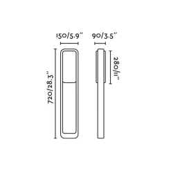 FARO BARCELONA LED-gatelampe Sticker, mørkegrå, aluminium, høyde 72 cm| Gatebelysning, Pullert Belysning