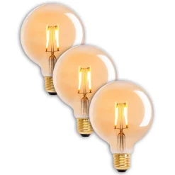 Näve LED-globepære E27 4,1 W 310lm varmhvit gull 3-er| Filament Pærer|Filament Pærer