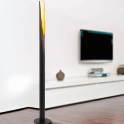 EGLO LED-gulvlampe Barbotto i svart, gull. Online