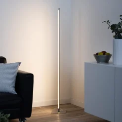 JUST LIGHT. GmbH LED-gulvlampe Bella, rett, firkantet sokkel, stål| Led-Innendørs|Gulvlamper