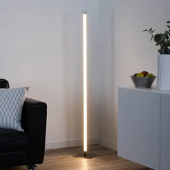 JUST LIGHT. GmbH LED-gulvlampe Bella, rett, firkantet sokkel, stål| Led-Innendørs|Gulvlamper