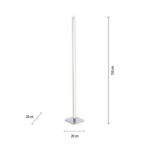 JUST LIGHT. GmbH LED-gulvlampe Bella, rett, firkantet sokkel, stål| Led-Innendørs|Gulvlamper