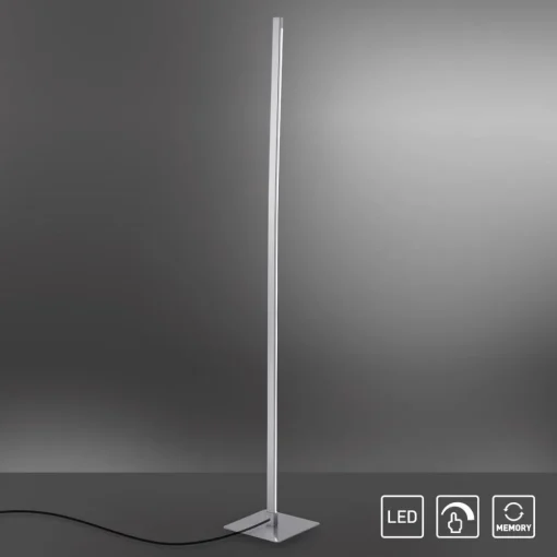 JUST LIGHT. GmbH LED-gulvlampe Bella, rett, firkantet sokkel, stål| Led-Innendørs|Gulvlamper