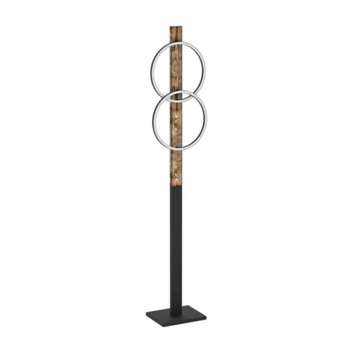 EGLO LED-gulvlampe Boyal, brun, høyde 150 cm, tre, 2 lyskilder.| Gulvlamper
