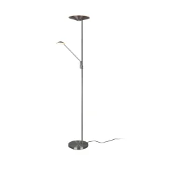 Trio Lighting LED-gulvlampe Brantford, leselampe matt nikkel| Gulvlamper