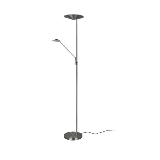 Trio Lighting LED-gulvlampe Brantford, leselampe matt nikkel| Gulvlamper