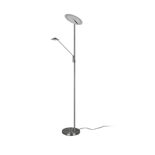 Trio Lighting LED-gulvlampe Brantford, leselampe matt nikkel| Gulvlamper