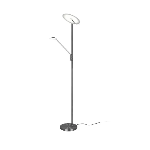 Trio Lighting LED-gulvlampe Brantford, leselampe matt nikkel| Gulvlamper