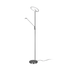 Trio Lighting LED-gulvlampe Brantford, leselampe matt nikkel| Gulvlamper