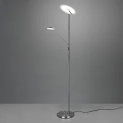 Trio Lighting LED-gulvlampe Brantford, leselampe matt nikkel| Gulvlamper