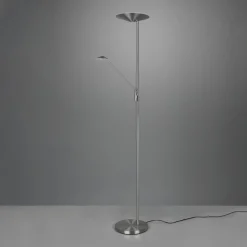 Trio Lighting LED-gulvlampe Brantford, leselampe matt nikkel| Gulvlamper
