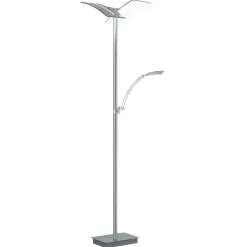 HELL LED-gulvlampe Dual med leselampe, nikkel Clearance