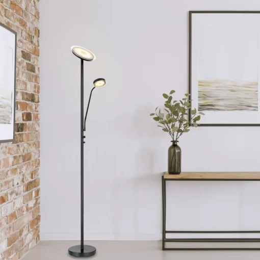 Globo LED-gulvlampe Ernst med fleksibel arm, svart| Gulvlamper