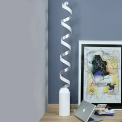 Eco-Light LED-gulvlampe Helix, høyde 152 cm, hvit-sølv| Gulvlamper