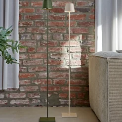 Sigor LED-gulvlampe Nuindie IP54 120 cm rund USB-C dune beige Sale