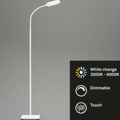 Briloner LED-gulvlampe Office Step, hvit, dimbar, CCT Best