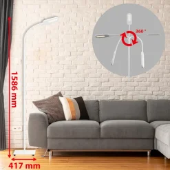 Briloner LED-gulvlampe Office Step, hvit, dimbar, CCT Best