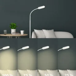 Briloner LED-gulvlampe Office Step, hvit, dimbar, CCT Best