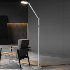 Fabas Luce LED-gulvlampe Regina, 1 lyskilde, aluminium| Kontorbelysning|Led-Innendørs