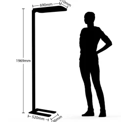 Arcchio LED-gulvlampe til kontor Nelus Neo, dimmer/sensor Clearance