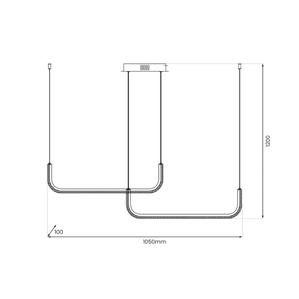 Milagro Lighting LED-hengelampe Horizon, metall, svart, 4.000 K Discount