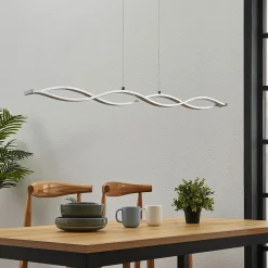 Lucande LED-hengelampe i bjelkeform Roan, bølgeformet Discount