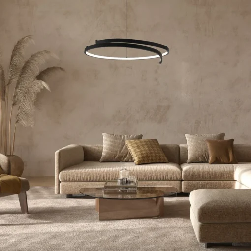 Milagro Lighting LED-hengelampe Lorenzo, metall, svart, 4.000 K| Pendellamper