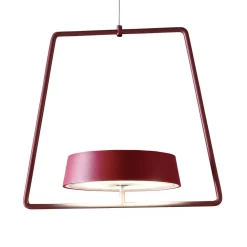 Deko-Light LED-hengelampe Miram med batteri, dimbar, rubinrød Hot