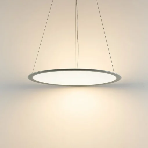 Deko-Light LED-hengelampe PANEL, grå, Ø 63 cm, metall, CCT, dimbar, 50 W| Butikkbelysning