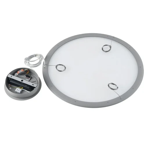 Deko-Light LED-hengelampe PANEL, grå, Ø 63 cm, metall, CCT, dimbar, 50 W| Butikkbelysning